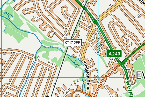 KT17 2EF map - OS VectorMap District (Ordnance Survey)