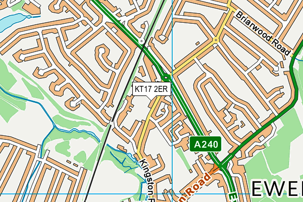 KT17 2ER map - OS VectorMap District (Ordnance Survey)