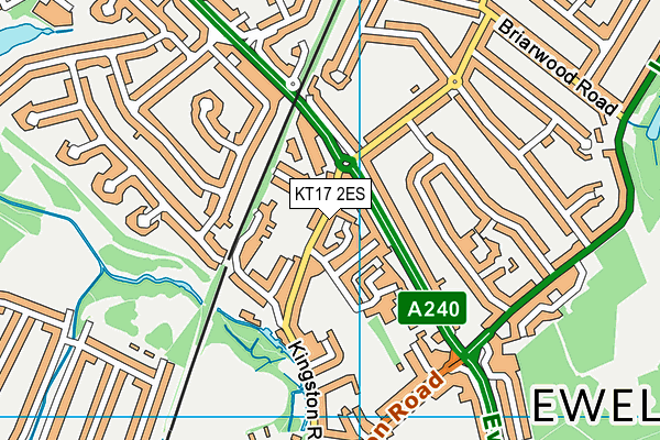 KT17 2ES map - OS VectorMap District (Ordnance Survey)