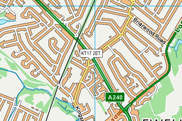 KT17 2ET map - OS VectorMap District (Ordnance Survey)