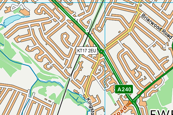 KT17 2EU map - OS VectorMap District (Ordnance Survey)