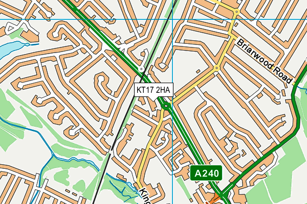 KT17 2HA map - OS VectorMap District (Ordnance Survey)