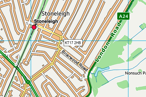 KT17 2HB map - OS VectorMap District (Ordnance Survey)