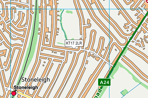 KT17 2LR map - OS VectorMap District (Ordnance Survey)