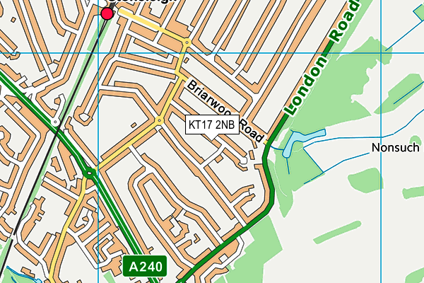 KT17 2NB map - OS VectorMap District (Ordnance Survey)