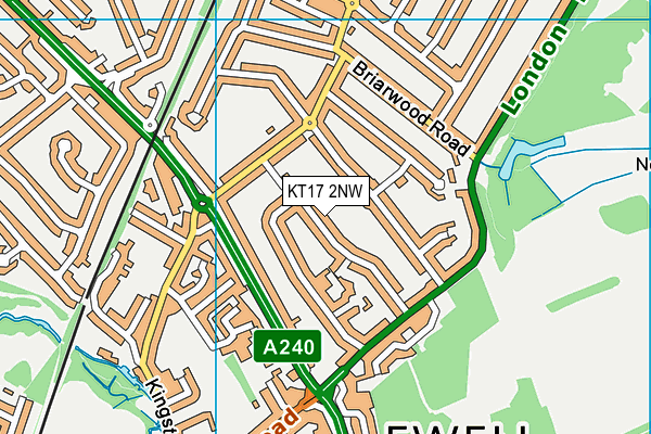 KT17 2NW map - OS VectorMap District (Ordnance Survey)