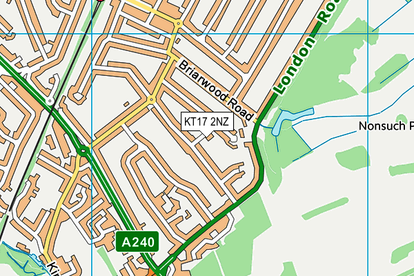 KT17 2NZ map - OS VectorMap District (Ordnance Survey)