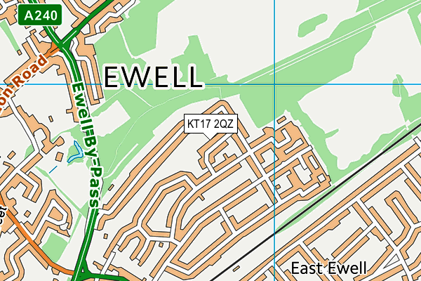 KT17 2QZ map - OS VectorMap District (Ordnance Survey)