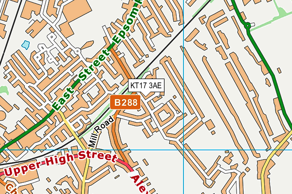KT17 3AE map - OS VectorMap District (Ordnance Survey)