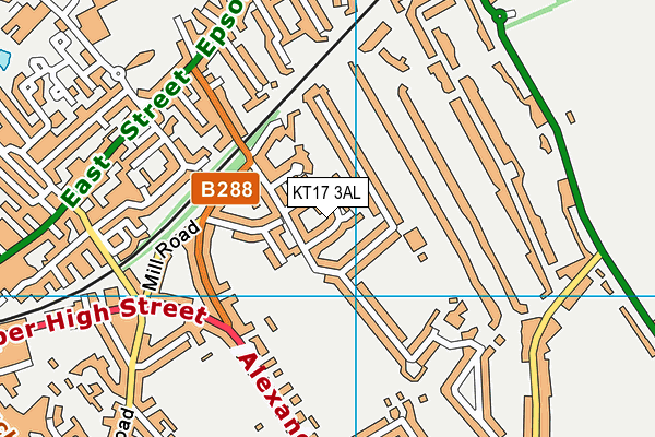 KT17 3AL map - OS VectorMap District (Ordnance Survey)