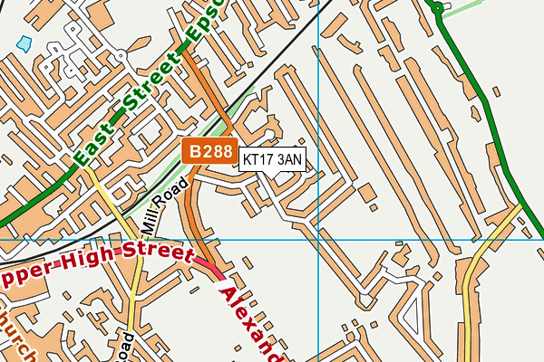 KT17 3AN map - OS VectorMap District (Ordnance Survey)