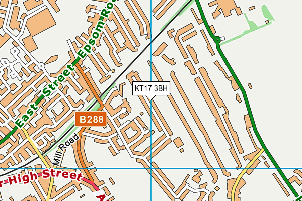 KT17 3BH map - OS VectorMap District (Ordnance Survey)