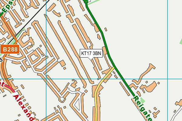KT17 3BN map - OS VectorMap District (Ordnance Survey)