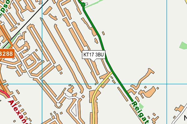 KT17 3BU map - OS VectorMap District (Ordnance Survey)