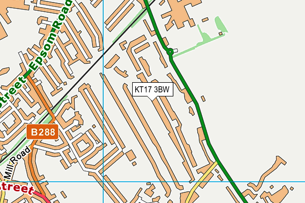 KT17 3BW map - OS VectorMap District (Ordnance Survey)