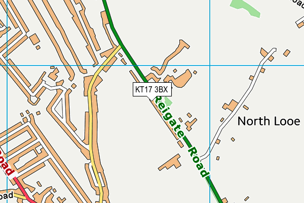 KT17 3BX map - OS VectorMap District (Ordnance Survey)