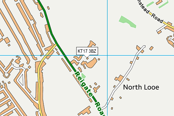 KT17 3BZ map - OS VectorMap District (Ordnance Survey)