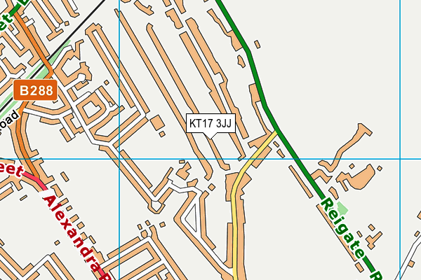 KT17 3JJ map - OS VectorMap District (Ordnance Survey)