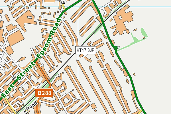 KT17 3JP map - OS VectorMap District (Ordnance Survey)
