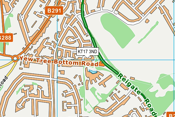 KT17 3ND map - OS VectorMap District (Ordnance Survey)