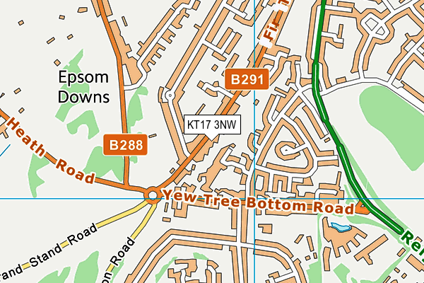 KT17 3NW map - OS VectorMap District (Ordnance Survey)