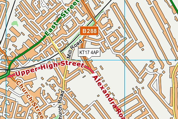 KT17 4AP map - OS VectorMap District (Ordnance Survey)