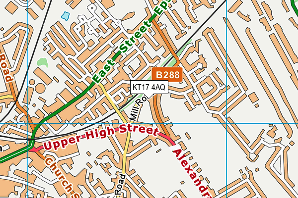 KT17 4AQ map - OS VectorMap District (Ordnance Survey)