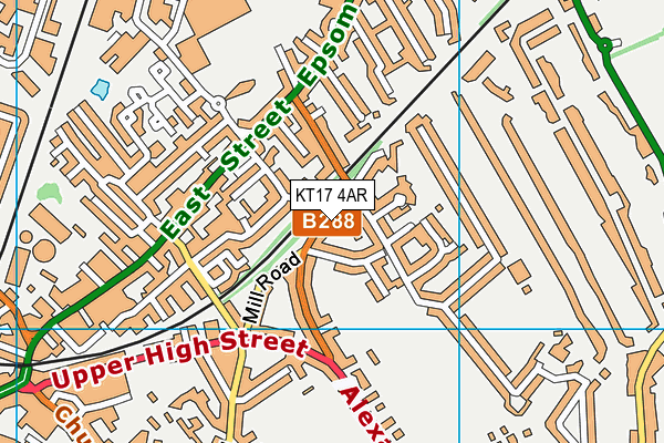 KT17 4AR map - OS VectorMap District (Ordnance Survey)