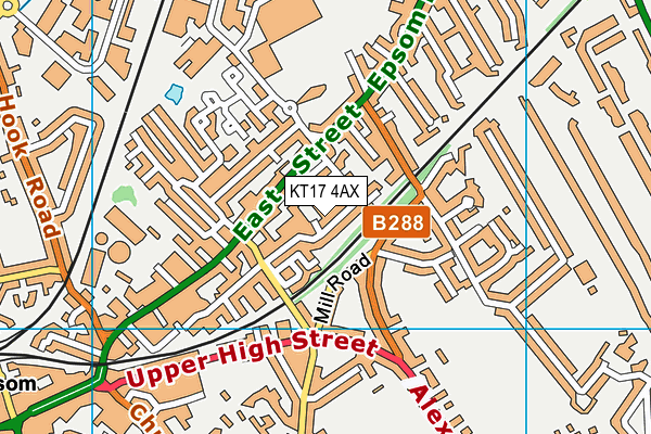 KT17 4AX map - OS VectorMap District (Ordnance Survey)