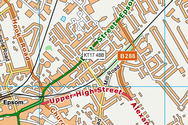 KT17 4BB map - OS VectorMap District (Ordnance Survey)