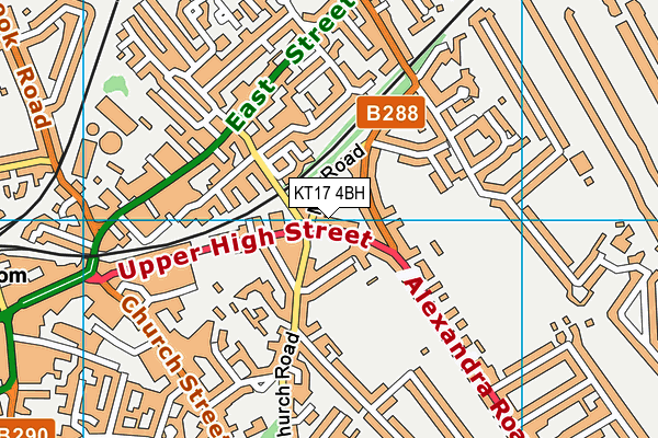 KT17 4BH map - OS VectorMap District (Ordnance Survey)