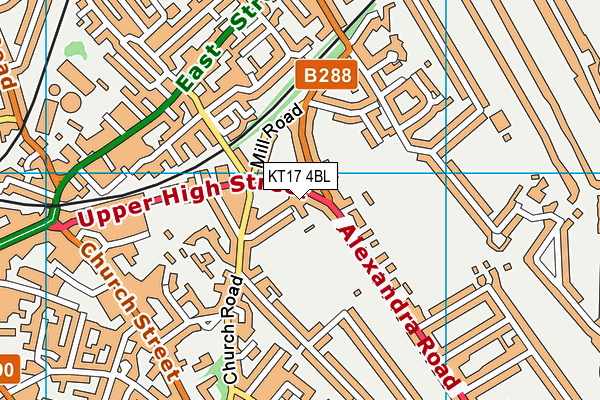 KT17 4BL map - OS VectorMap District (Ordnance Survey)