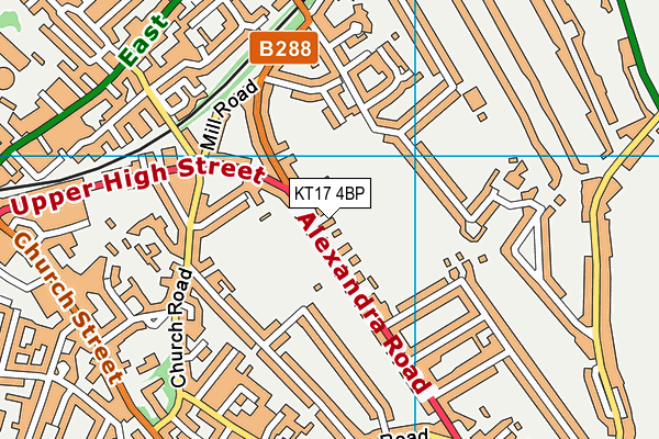 KT17 4BP map - OS VectorMap District (Ordnance Survey)