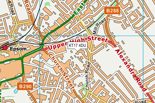 KT17 4DU map - OS VectorMap District (Ordnance Survey)