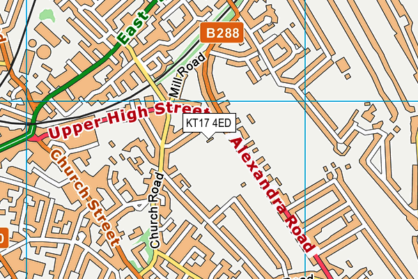 KT17 4ED map - OS VectorMap District (Ordnance Survey)