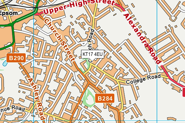 KT17 4EU map - OS VectorMap District (Ordnance Survey)