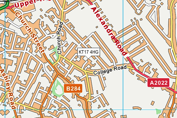 KT17 4HG map - OS VectorMap District (Ordnance Survey)