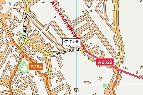 KT17 4HH map - OS VectorMap District (Ordnance Survey)
