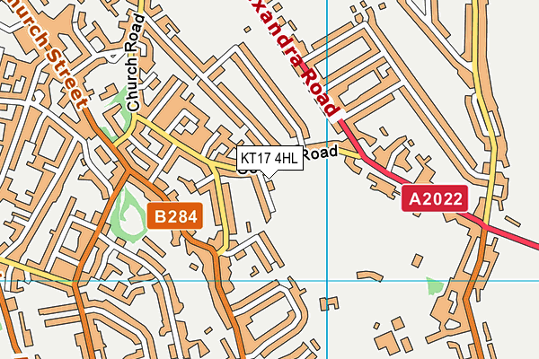 KT17 4HL map - OS VectorMap District (Ordnance Survey)