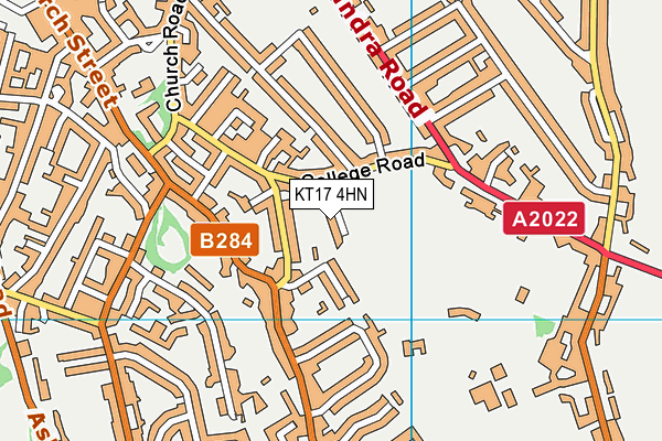 KT17 4HN map - OS VectorMap District (Ordnance Survey)