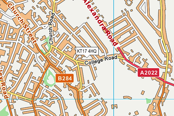 KT17 4HQ map - OS VectorMap District (Ordnance Survey)