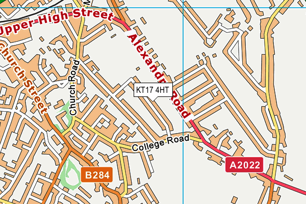 KT17 4HT map - OS VectorMap District (Ordnance Survey)