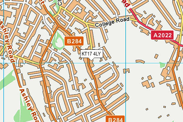 KT17 4LY map - OS VectorMap District (Ordnance Survey)