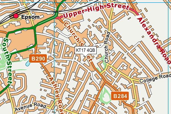 KT17 4QB map - OS VectorMap District (Ordnance Survey)