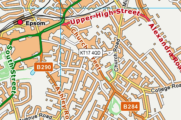 KT17 4QD map - OS VectorMap District (Ordnance Survey)