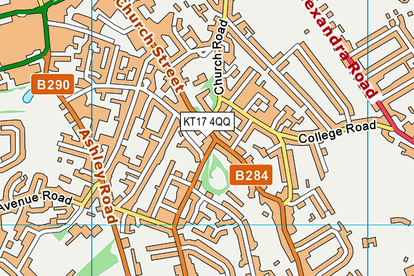 KT17 4QQ map - OS VectorMap District (Ordnance Survey)