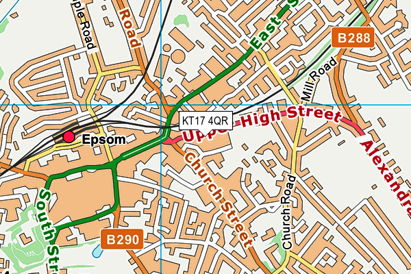 KT17 4QR map - OS VectorMap District (Ordnance Survey)