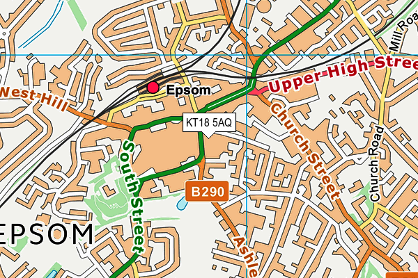 KT18 5AQ map - OS VectorMap District (Ordnance Survey)