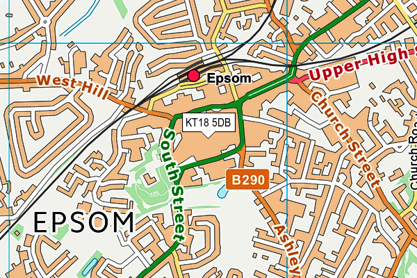 KT18 5DB map - OS VectorMap District (Ordnance Survey)