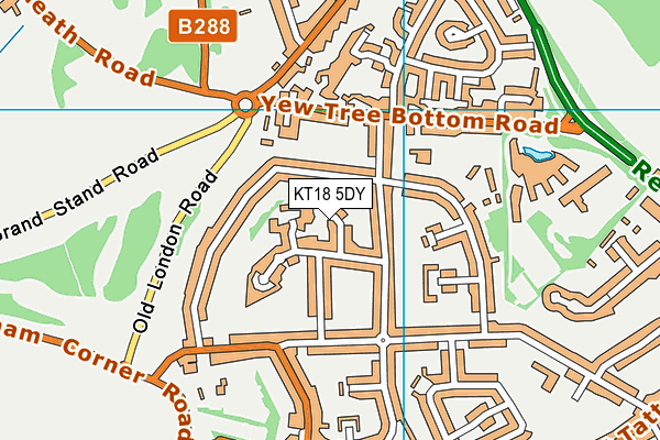KT18 5DY map - OS VectorMap District (Ordnance Survey)